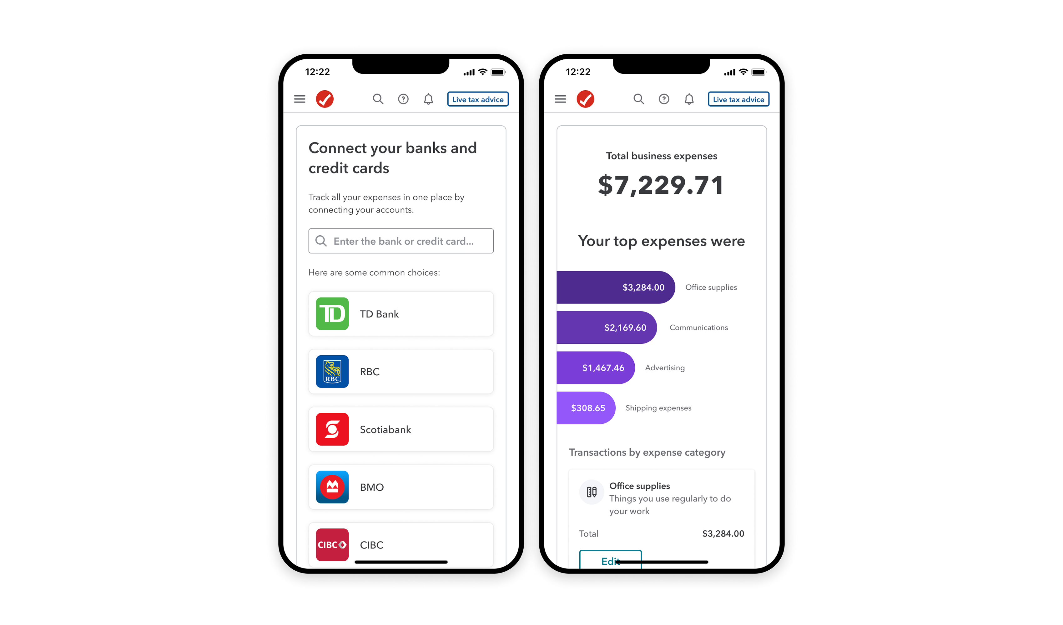 Financial institution connection